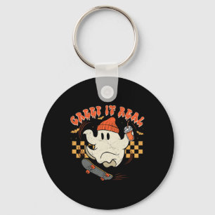 Retro Halloween Creep It Real Ghost Boy Fall Seaso Key Ring