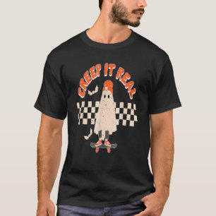 Retro Halloween Creep It Real Vintage Ghost Hallow T-Shirt