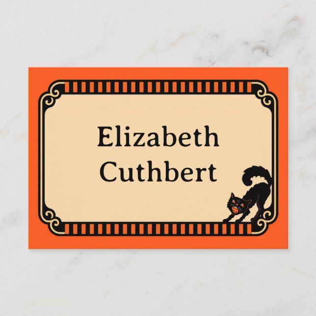 Retro Halloween Decor Style Table Card (Front)