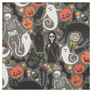retro halloween drab fabric