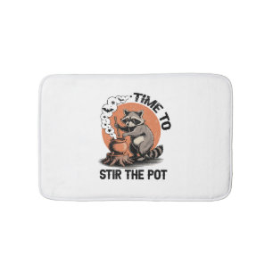 Retro Halloween Feral Time to Stir The Pot Bath Mat