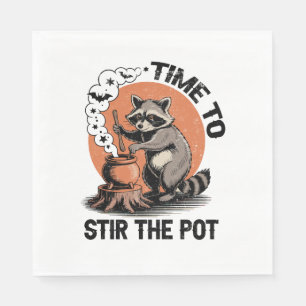 Retro Halloween Feral Time to Stir The Pot Napkin