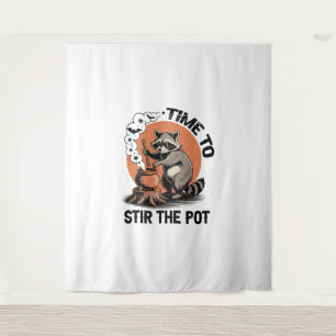 Retro Halloween Feral Time to Stir The Pot Tapestry