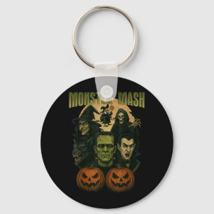 Retro Halloween Funny Monster Classic Spooky Key Ring