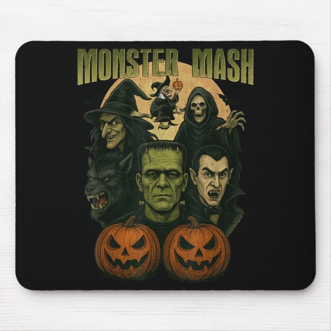 Retro Halloween Funny Monster Classic Spooky Mouse Pad (Front)