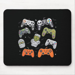 Retro Halloween Gaming Controller Skeleton Game Ha Mouse Pad