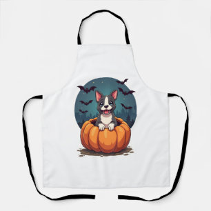 Retro Halloween Ghost French Bulldog Gothic Png Apron