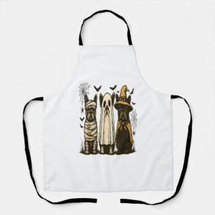Retro Halloween Ghost French Bulldog Gothic Png Apron