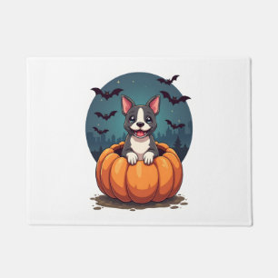Retro Halloween Ghost French Bulldog Gothic Png Doormat