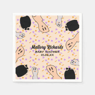 Retro Halloween Ghost Our Little Boo Baby Shower   Napkin