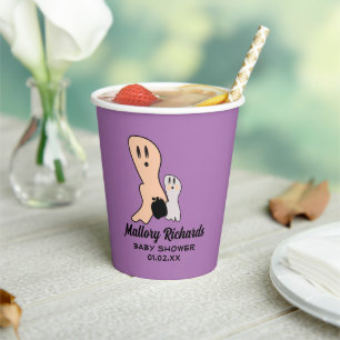 Retro Halloween Ghost Our Little Boo Baby Shower   Paper Cups