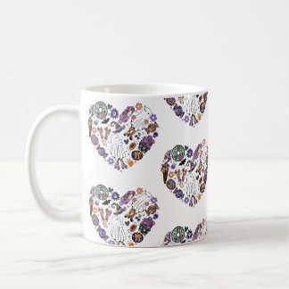 Retro Halloween Ghosts with Roller Blades Coffee Mug