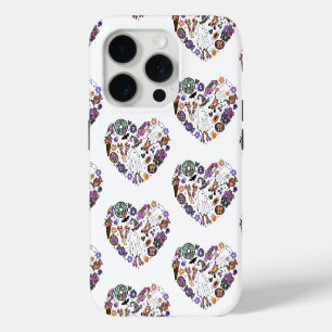 Retro Halloween Ghosts with Roller Blades  iPhone 15 Pro Case