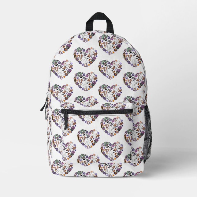 Retro Halloween Ghosts with Roller Blades  Printed Backpack (Front)