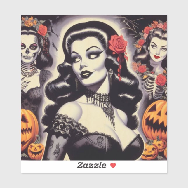 Retro Halloween Goth Pin-up (Sheet)