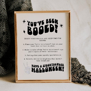 Retro Halloween Groovy Boo Neighbour Game Sign