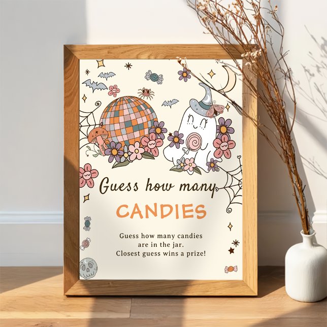 Retro Halloween Guess How Many Candies Game Poster (Creator Uploaded)