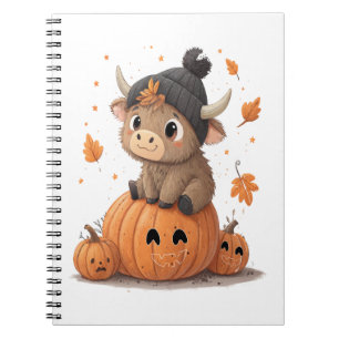 Retro Halloween Highland Cow 2 Notebook