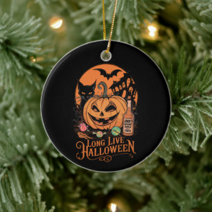 Retro Halloween Long Live Fall Spooky Season  Ceramic Ornament