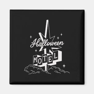 Retro Halloween Motel Shirt Creepy Vintage Haunted Magnet