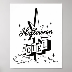 Retro Halloween Motel Shirt Creepy Vintage Haunted Poster