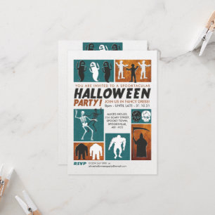 Retro Halloween Party Invitation