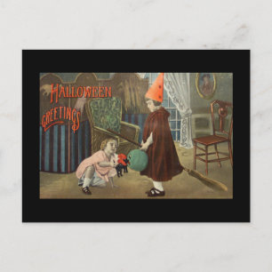 RETRO HALLOWEEN Postcard "HALLOWEEN GREETINGS"