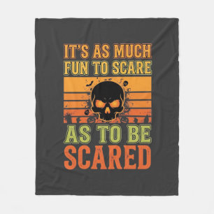 Retro Halloween Scare Skull Design_1 Fleece Blanket