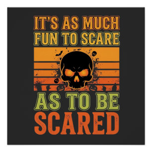 Retro Halloween Scare Skull Design_1 Poster