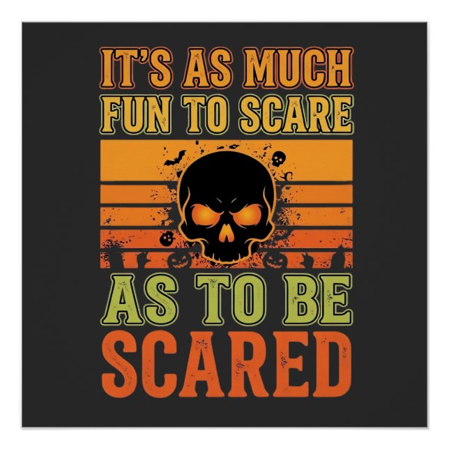 Retro Halloween Scare Skull Design_1 Poster (Front)