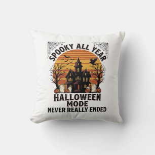 Retro Halloween Shirt for Spooky Season Lovers Cushion