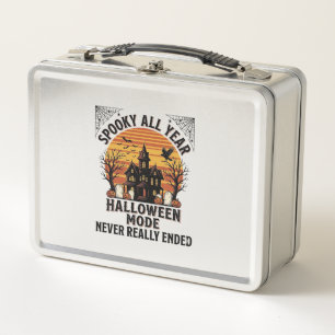 Retro Halloween Shirt for Spooky Season Lovers Metal Lunch Box