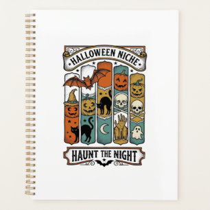 Retro Halloween Shirt with Vintage Spooky Stripe A Planner