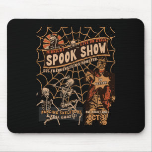 Retro Halloween Skeleton Horror Monster Midnight S Mouse Pad