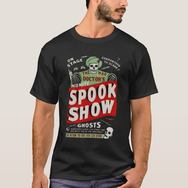 Retro Halloween Skeleton Horror Movie Midnight Spo T-Shirt (Front)