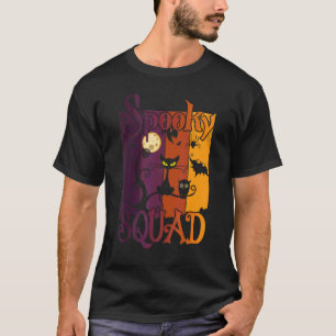 Retro Halloween  Spooky Squad Spooky Cat Catllowee T-Shirt