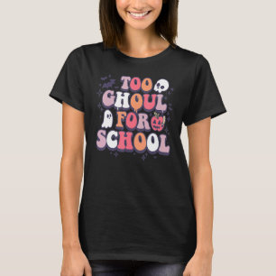 Retro Halloween Teacher Ghouls Groovy School Trick T-Shirt