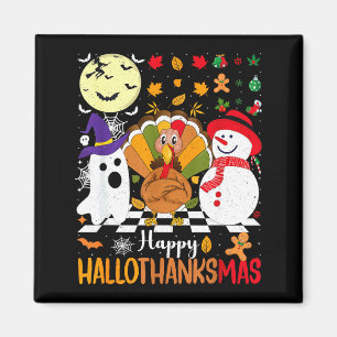 Retro Halloween Thanksgiving Christmas Happy Hallo Magnet