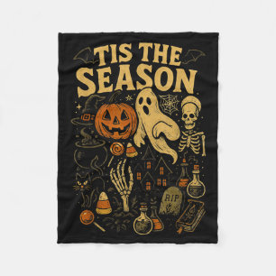 Retro Halloween Tis' The Season  Fleece Blanket