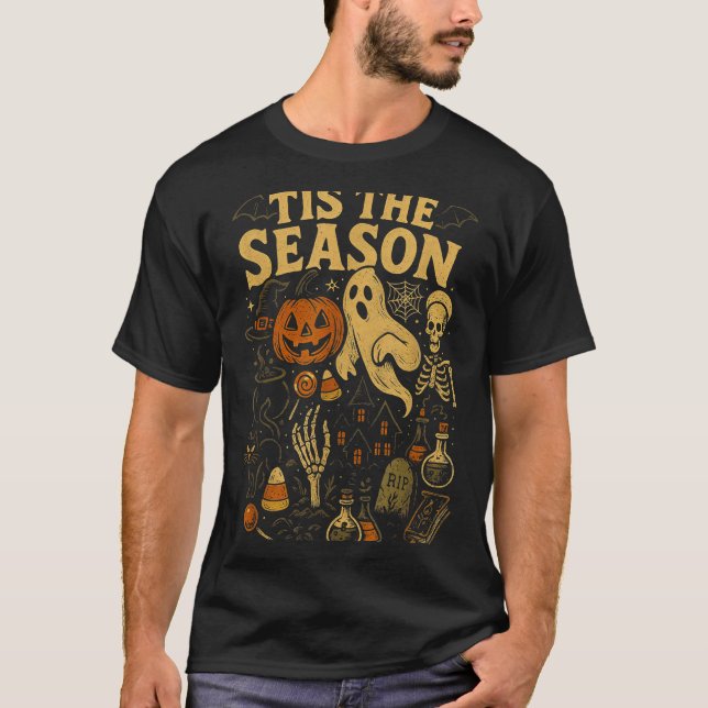 Retro Halloween Tis' The Season  T-Shirt (Front)