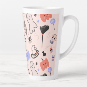 Retro Halloween Vintage Themed Doodles Coffee Latte Mug