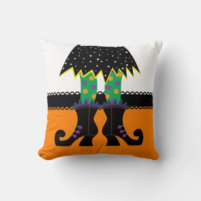 Retro Halloween Witch Cushion (Front)
