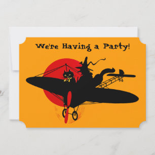 Retro Halloween Witch Party Invitation