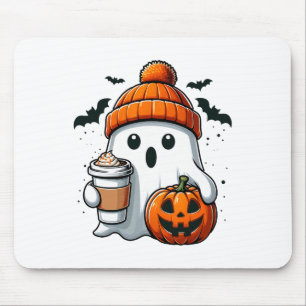 Retro Halloween Women Shirt Cute Ghost Drink Pumpk Mouse Pad