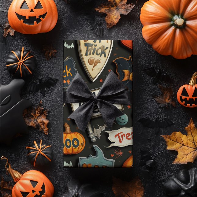 Retro Halloween Wrapping Paper (Creator Uploaded)