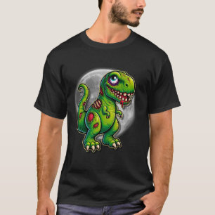 Retro Halloween Zombiesaurs Dinosaur Trainer T Rex T-Shirt