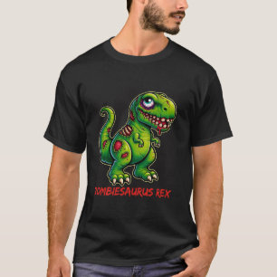 Retro Halloween Zombiesaurs Dinosaur Trainer T Rex T-Shirt