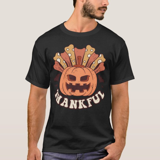 Retro Halloweenhankful girl T-Shirt (Front)