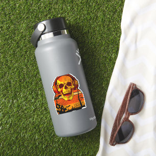 Retro Hallowen Skull Sticker