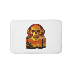 Retro Hallowen Skull Sticker Bath Mat